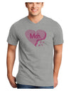 Meh Candy Heart - Valentines Day Adult V-Neck T-shirt by TooLoud-Mens V-Neck T-Shirt-TooLoud-HeatherGray-Small-Davson Sales