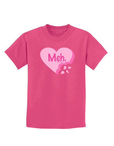 Meh Candy Heart - Valentines Day Childrens Dark T-Shirt by TooLoud-Childrens T-Shirt-TooLoud-Sangria-X-Small-Davson Sales
