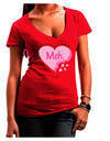 Meh Candy Heart - Valentines Day Juniors V-Neck Dark T-Shirt by TooLoud-Womens V-Neck T-Shirts-TooLoud-Red-Juniors Fitted Small-Davson Sales