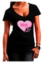 Meh Candy Heart - Valentines Day Juniors V-Neck Dark T-Shirt by TooLoud-Womens V-Neck T-Shirts-TooLoud-Black-Juniors Fitted Small-Davson Sales