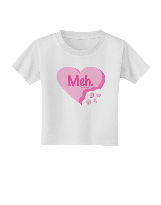 Meh Candy Heart - Valentines Day Toddler T-Shirt by TooLoud-Toddler T-Shirt-TooLoud-White-2T-Davson Sales