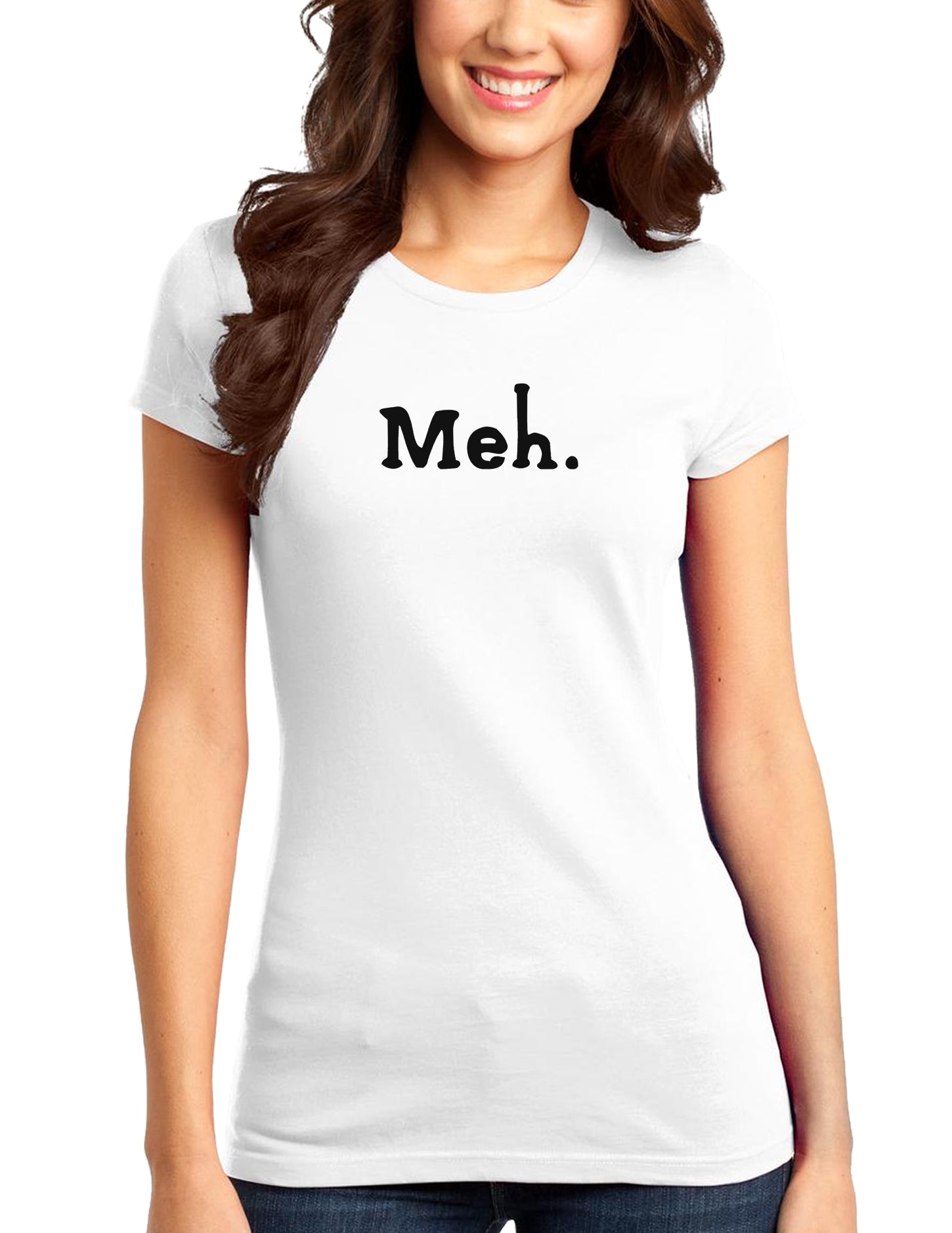 Meh Juniors T-Shirt-Womens Juniors T-Shirt-TooLoud-White-Juniors Fitted XS-Davson Sales