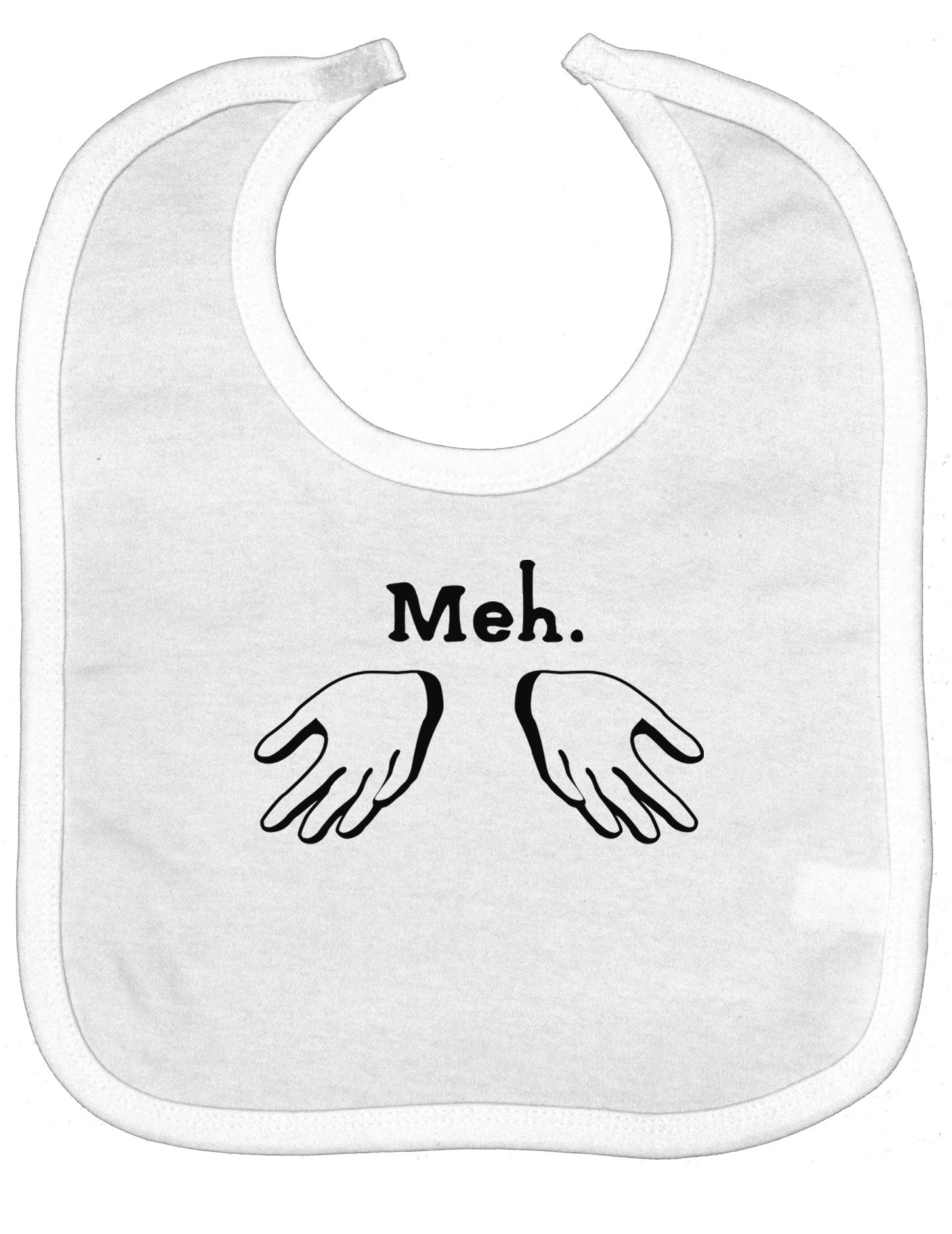Meh with Hands Baby Bib