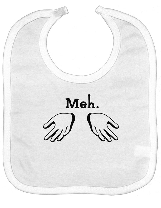 Meh with Hands Baby Bib