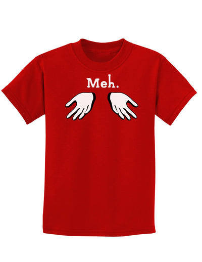 Meh with Hands Childrens Dark T-Shirt-Childrens T-Shirt-TooLoud-Red-X-Small-Davson Sales