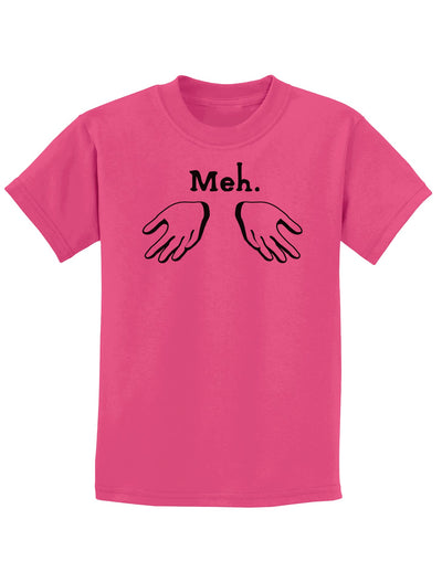 Meh with Hands Childrens T-Shirt-Childrens T-Shirt-TooLoud-Sangria-X-Small-Davson Sales