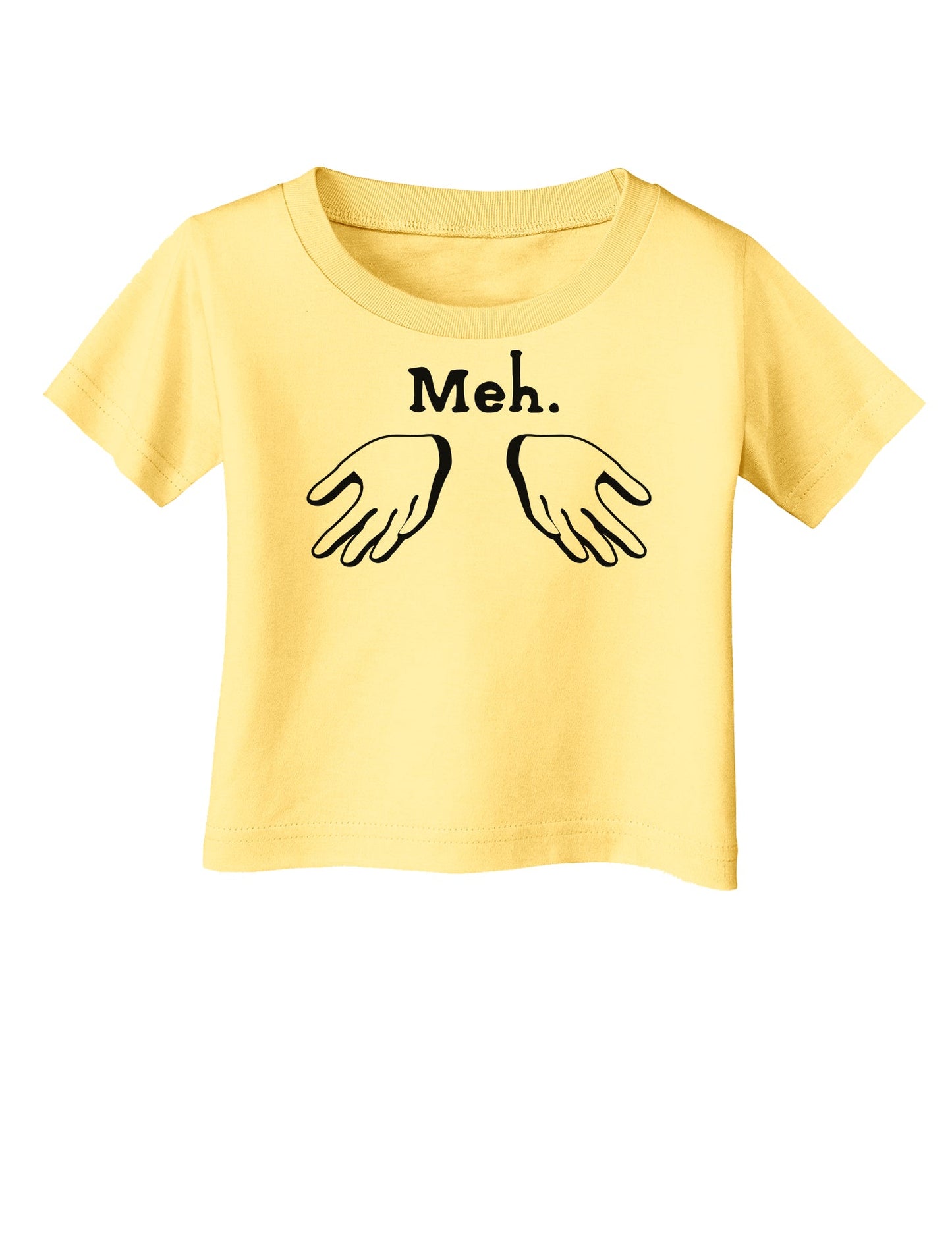 Meh with Hands Infant T-Shirt-Infant T-Shirt-TooLoud-Daffodil-Yellow-06-Months-Davson Sales