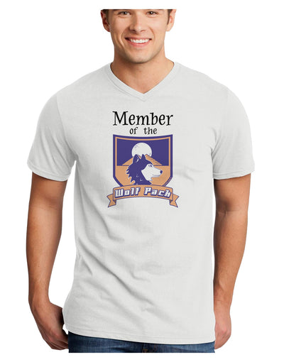 Member of the Wolf Pack Adult V-Neck T-shirt-Mens V-Neck T-Shirt-TooLoud-White-Small-Davson Sales