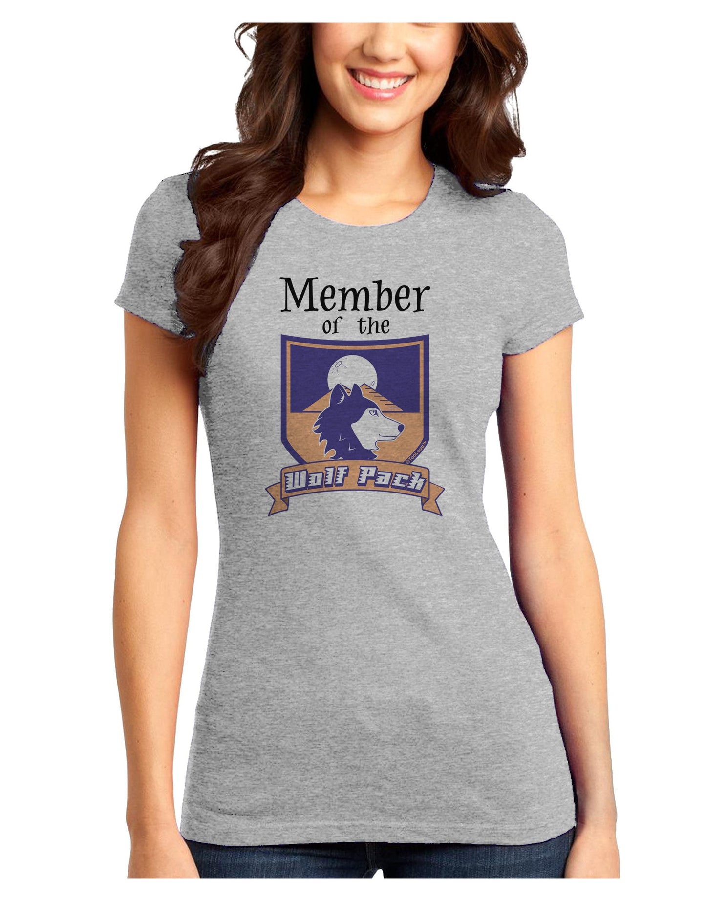 Member of the Wolf Pack Juniors Petite T-Shirt-T-Shirts Juniors Tops-TooLoud-Ash-Gray-Juniors Fitted X-Small-Davson Sales