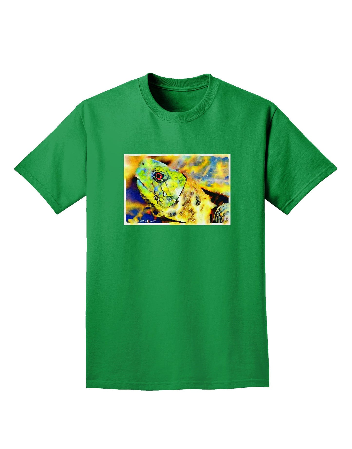 Menacing Turtle Watercolor Adult Dark T-Shirt-Mens T-Shirt-TooLoud-Kelly-Green-Small-Davson Sales
