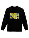 Menacing Turtle Watercolor Adult Long Sleeve Dark T-Shirt-TooLoud-Black-Small-Davson Sales