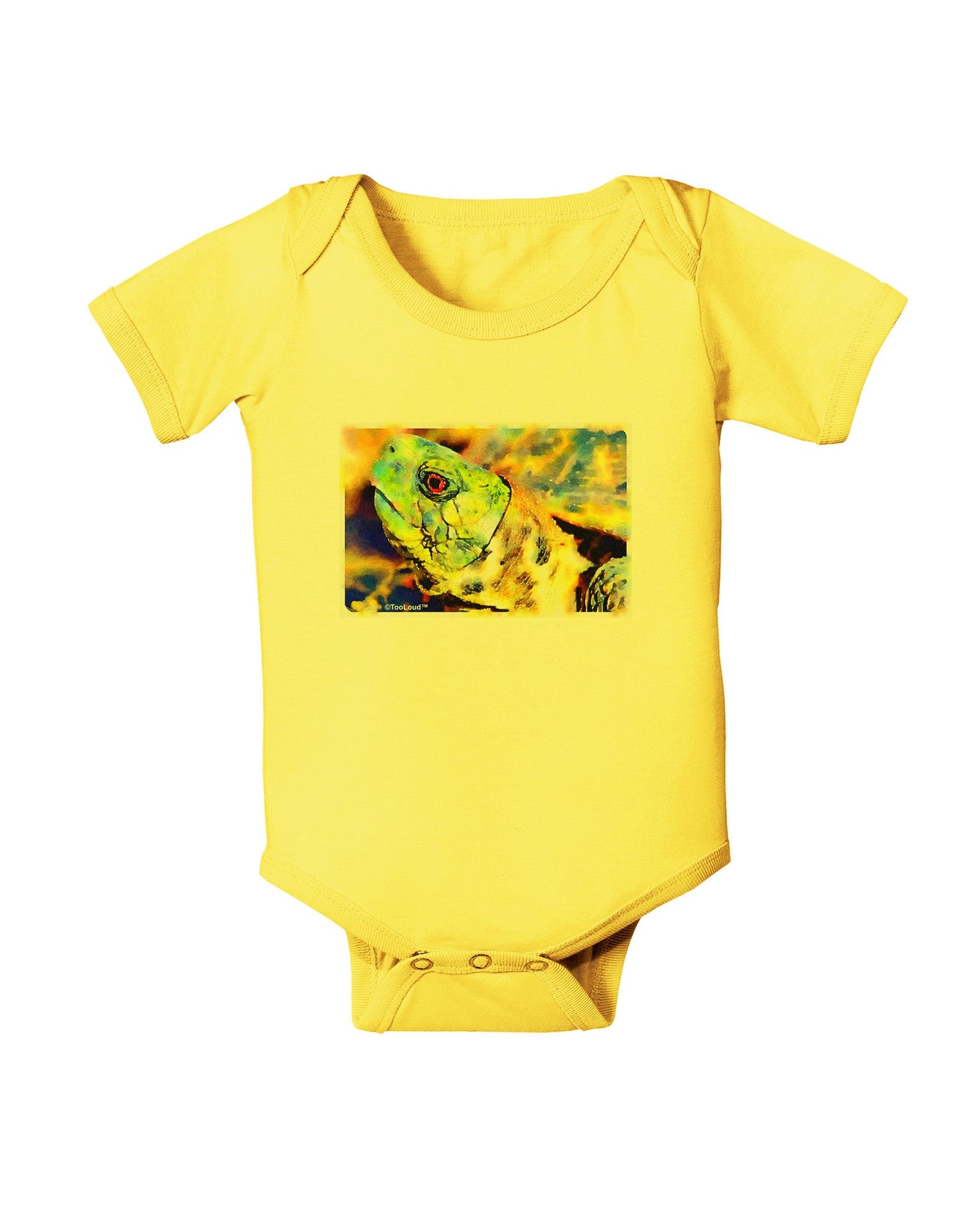 Menacing Turtle Watercolor Baby Romper Bodysuit-Baby Romper-TooLoud-Yellow-06-Months-Davson Sales