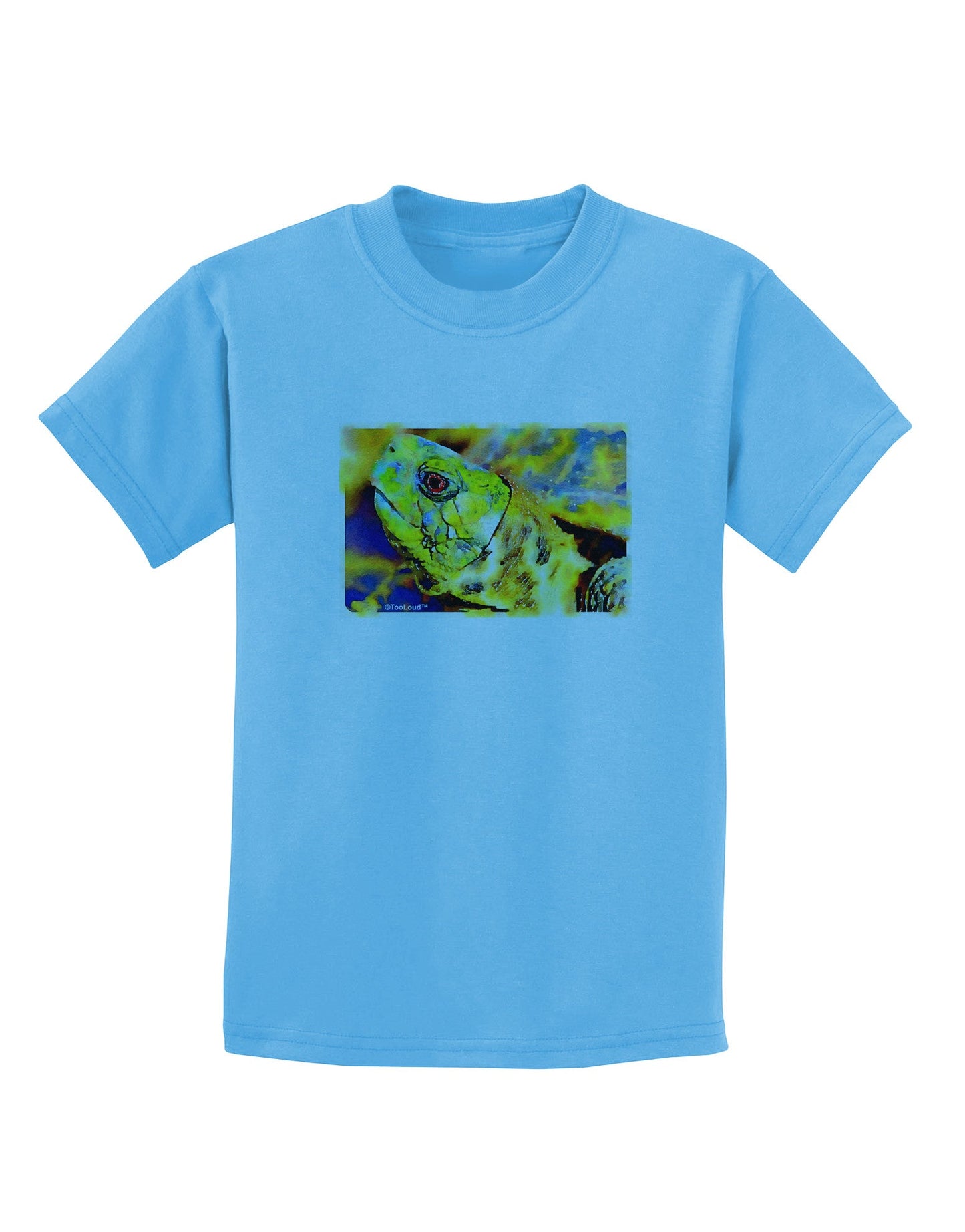 Menacing Turtle Watercolor Childrens T-Shirt-Childrens T-Shirt-TooLoud-Aquatic-Blue-X-Small-Davson Sales