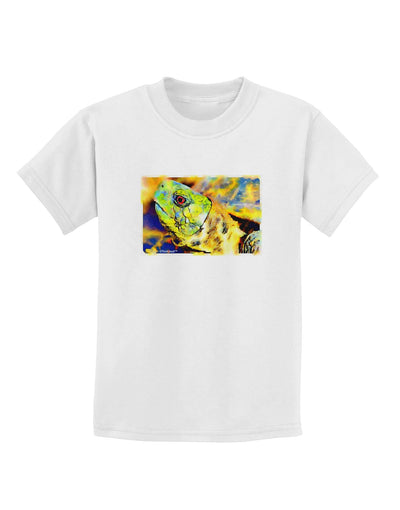 Menacing Turtle Watercolor Childrens T-Shirt-Childrens T-Shirt-TooLoud-White-X-Small-Davson Sales