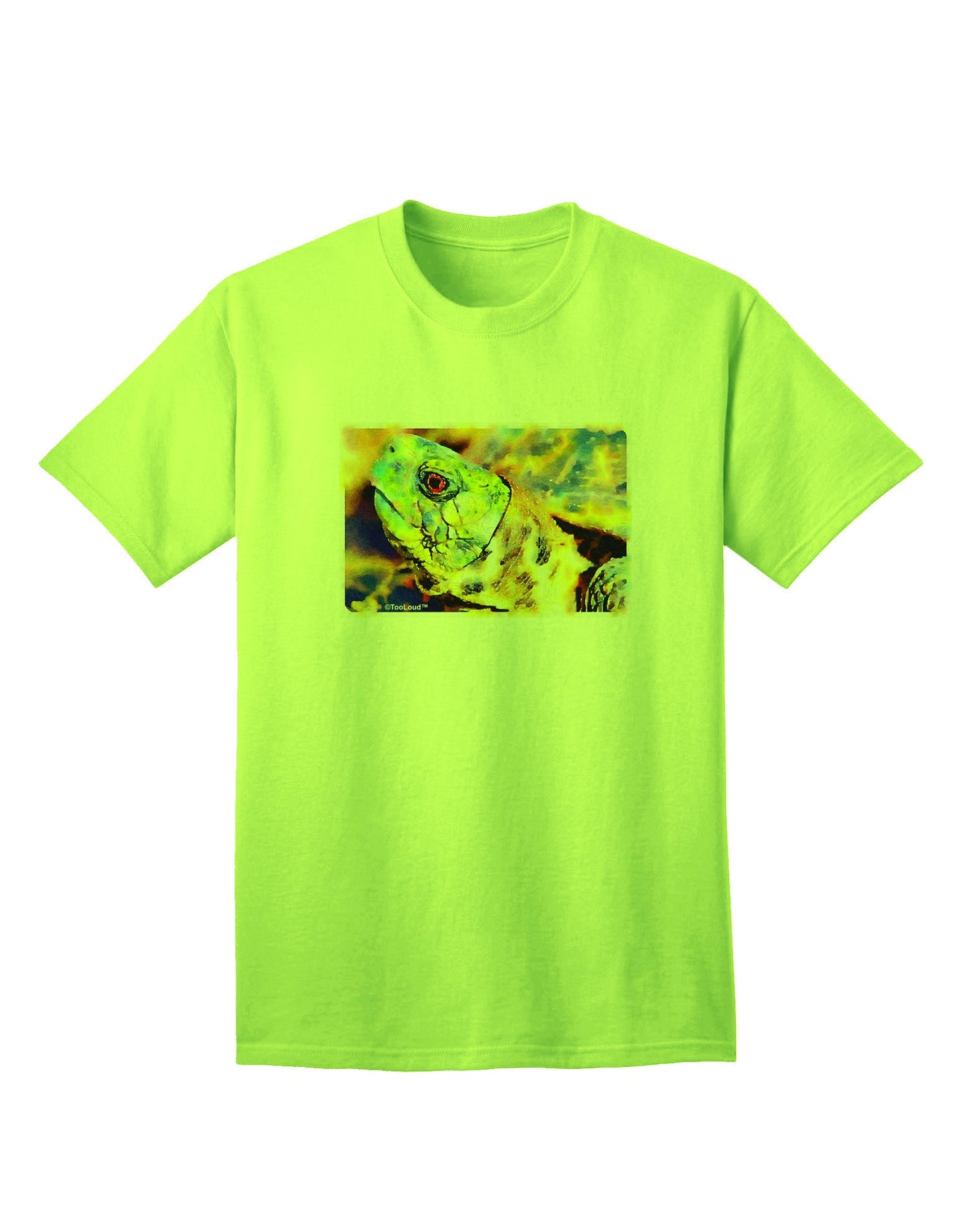 Menacing Turtle Watercolor - Premium Adult T-Shirt for Art Enthusiasts-Mens T-shirts-TooLoud-Neon-Green-Small-Davson Sales