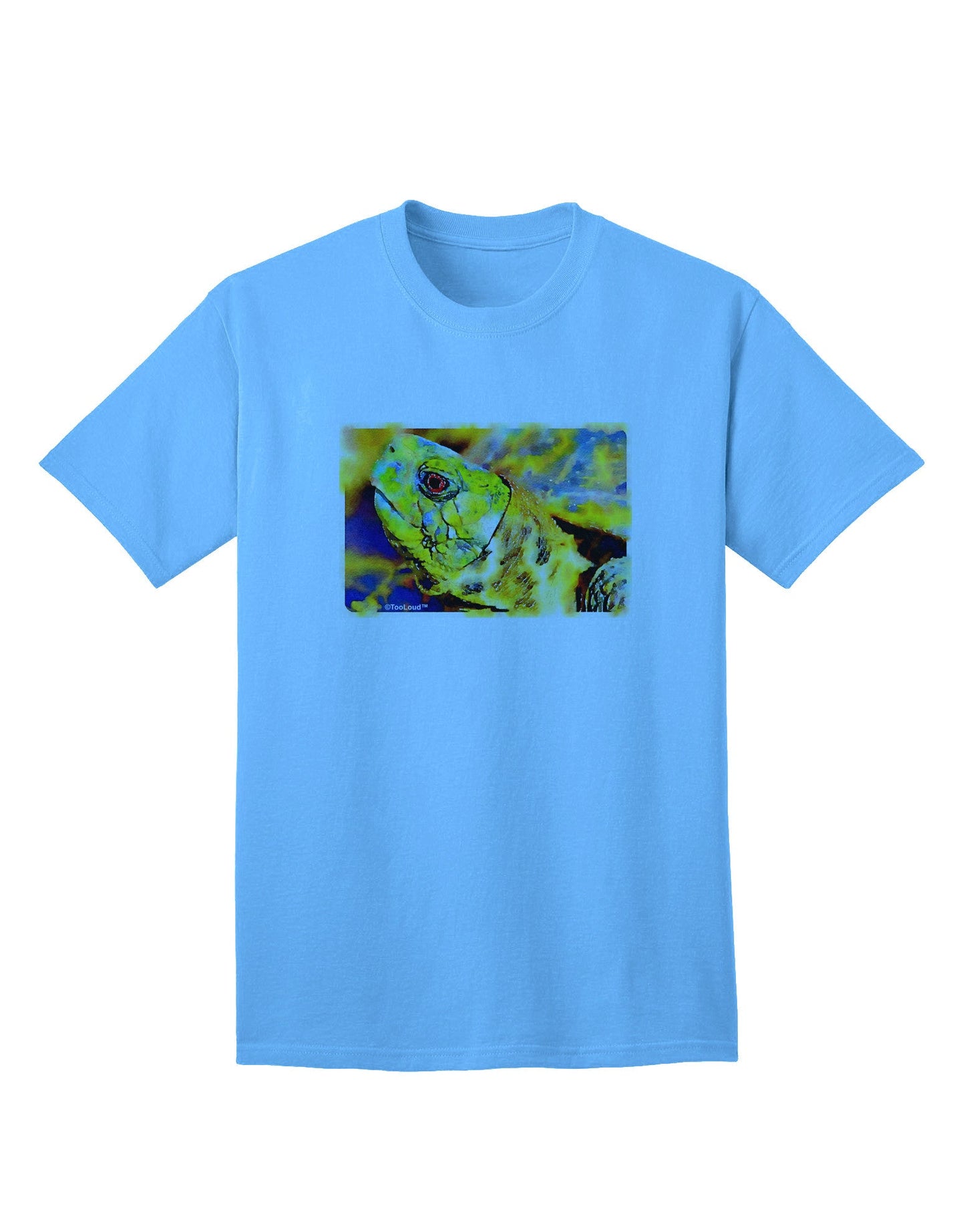 Menacing Turtle Watercolor - Premium Adult T-Shirt for Art Enthusiasts-Mens T-shirts-TooLoud-Aquatic-Blue-Small-Davson Sales
