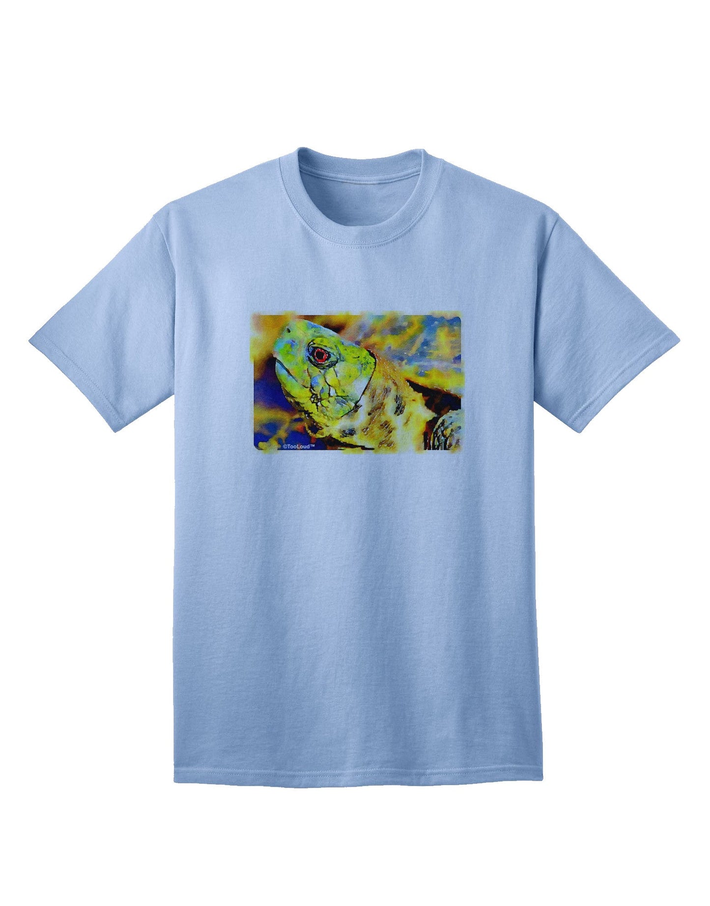 Menacing Turtle Watercolor - Premium Adult T-Shirt for Art Enthusiasts-Mens T-shirts-TooLoud-Light-Blue-Small-Davson Sales