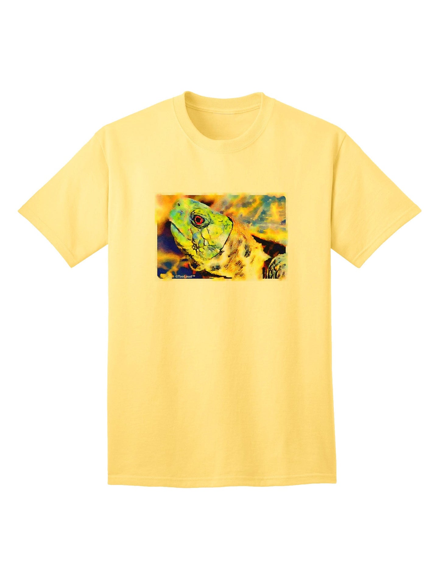Menacing Turtle Watercolor - Premium Adult T-Shirt for Art Enthusiasts-Mens T-shirts-TooLoud-Yellow-Small-Davson Sales