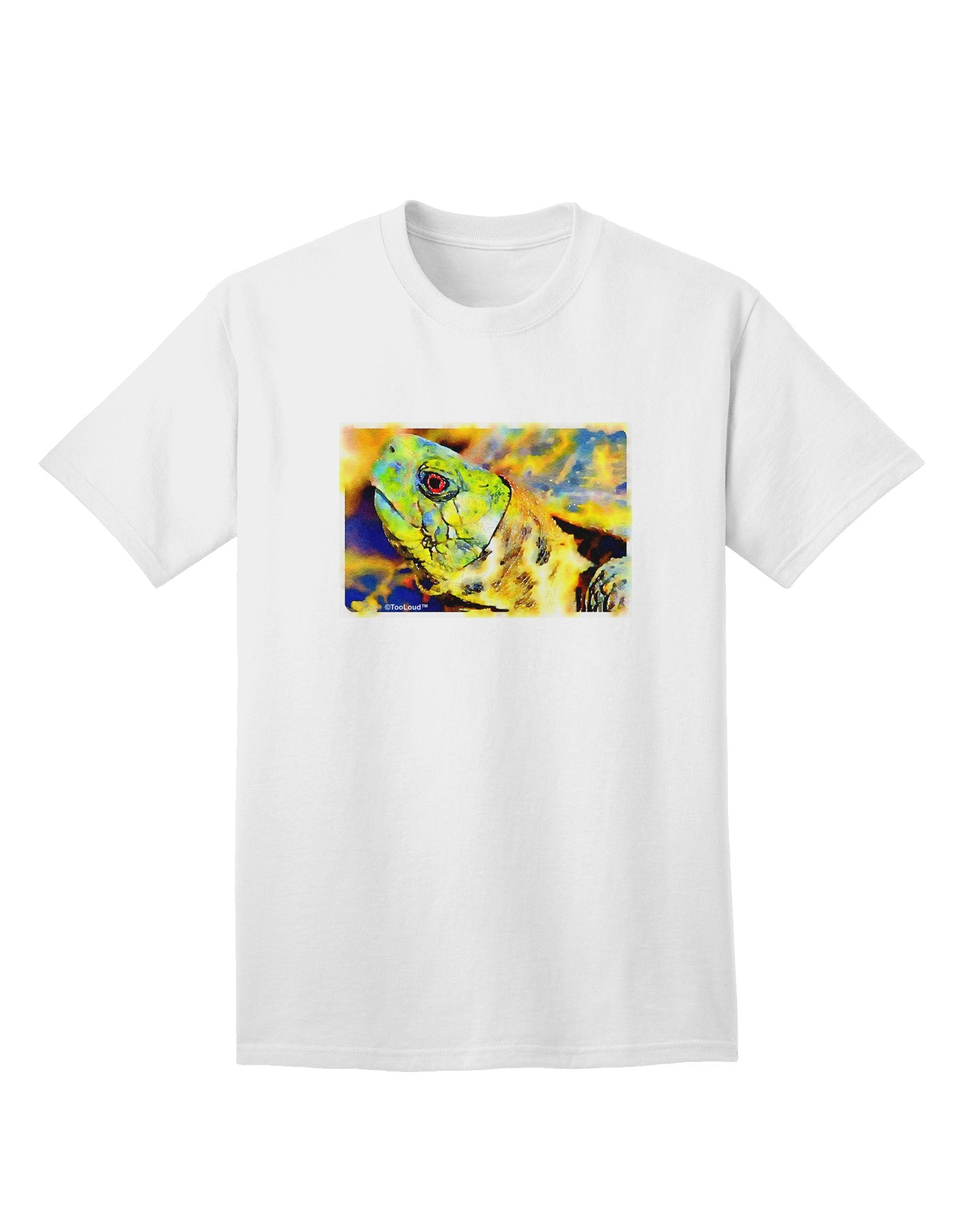 Menacing Turtle Watercolor - Premium Adult T-Shirt for Art Enthusiasts-Mens T-shirts-TooLoud-White-Small-Davson Sales
