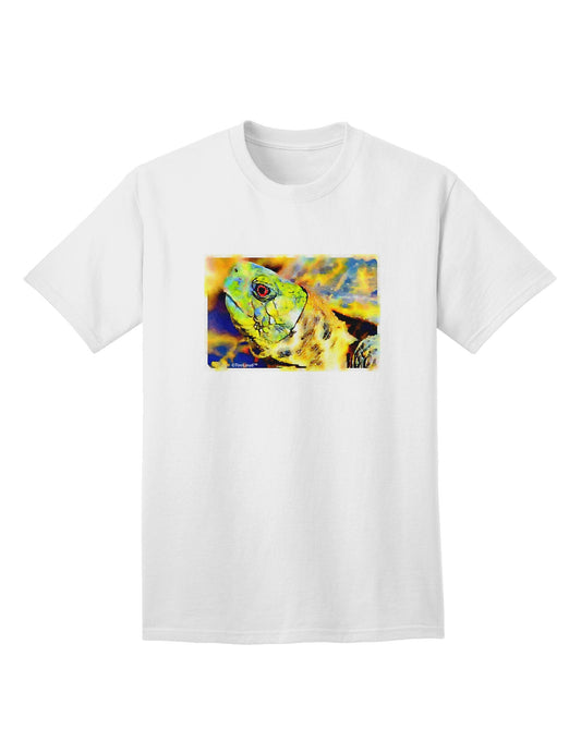 Menacing Turtle Watercolor - Premium Adult T-Shirt for Art Enthusiasts-Mens T-shirts-TooLoud-White-Small-Davson Sales