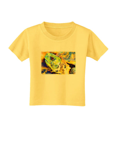 Menacing Turtle Watercolor Toddler T-Shirt-Toddler T-Shirt-TooLoud-Yellow-2T-Davson Sales