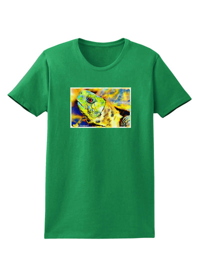 Menacing Turtle Watercolor Womens Dark T-Shirt-TooLoud-Kelly-Green-X-Small-Davson Sales