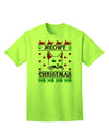 Meowy Christmas Cat Knit Look Adult T-Shirt-Mens T-Shirt-TooLoud-Neon-Green-Small-Davson Sales