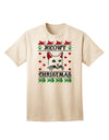 Meowy Christmas Cat Knit Look Adult T-Shirt-Mens T-Shirt-TooLoud-Natural-Small-Davson Sales