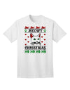 Meowy Christmas Cat Knit Look Adult T-Shirt-Mens T-Shirt-TooLoud-White-Small-Davson Sales