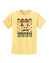 Meowy Christmas Cat Knit Look Childrens T-Shirt-Childrens T-Shirt-TooLoud-Daffodil-Yellow-X-Small-Davson Sales