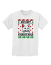 Meowy Christmas Cat Knit Look Childrens T-Shirt-Childrens T-Shirt-TooLoud-White-X-Small-Davson Sales