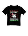 Meowy Christmas Cat Knit Look Toddler T-Shirt Dark by-Toddler T-Shirt-TooLoud-Black-2T-Davson Sales