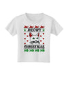 Meowy Christmas Cat Knit Look Toddler T-Shirt-Toddler T-Shirt-TooLoud-White-2T-Davson Sales