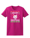 Meowy Christmas Cat Knit Look Womens Dark T-Shirt-TooLoud-Hot-Pink-Small-Davson Sales