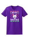 Meowy Christmas Cat Knit Look Womens Dark T-Shirt-TooLoud-Purple-X-Small-Davson Sales