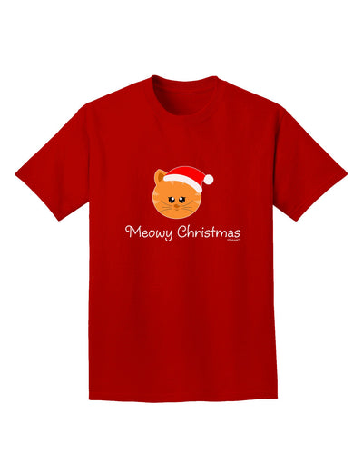 Meowy Christmas Cute Cat Santa Hat Adult Dark T-Shirt-Mens T-Shirt-TooLoud-Red-Small-Davson Sales