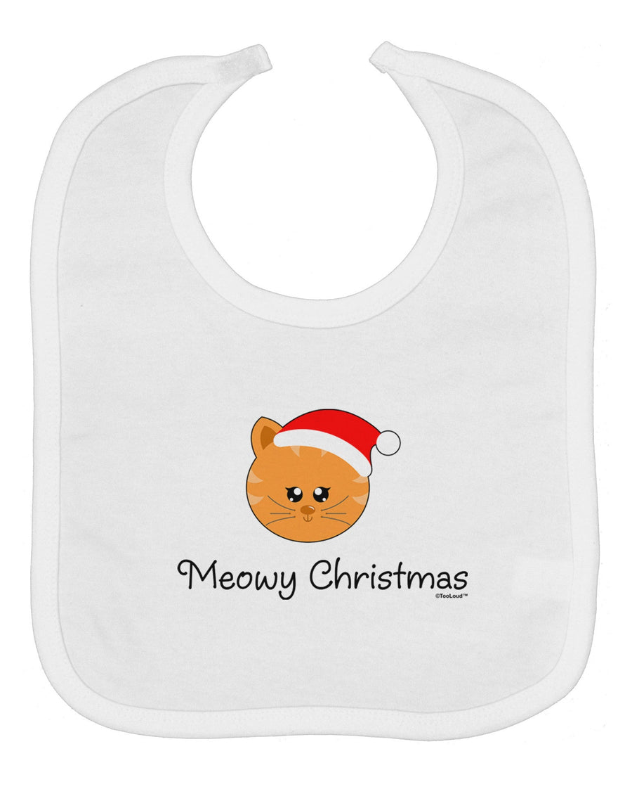 Meowy Christmas Cute Cat Santa Hat Baby Bib