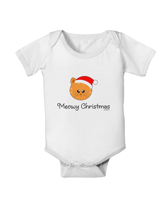 Meowy Christmas Cute Cat Santa Hat Baby Romper Bodysuit-Baby Romper-TooLoud-White-06-Months-Davson Sales