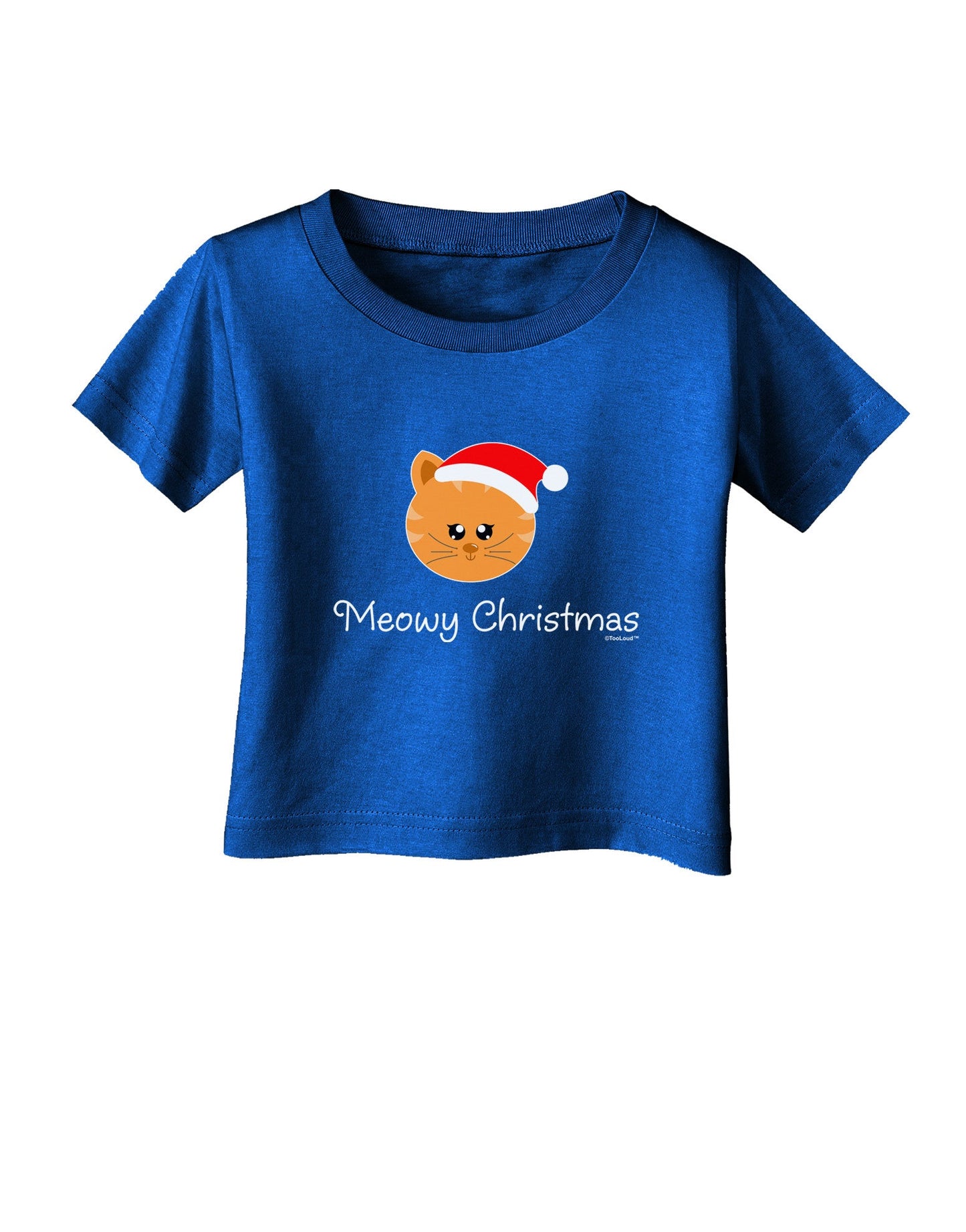 Meowy Christmas Cute Cat Santa Hat Infant T-Shirt Dark-Infant T-Shirt-TooLoud-Red-06-Months-Davson Sales