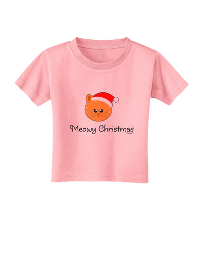 Meowy Christmas Cute Cat Santa Hat Toddler T-Shirt-Toddler T-Shirt-TooLoud-Candy-Pink-2T-Davson Sales