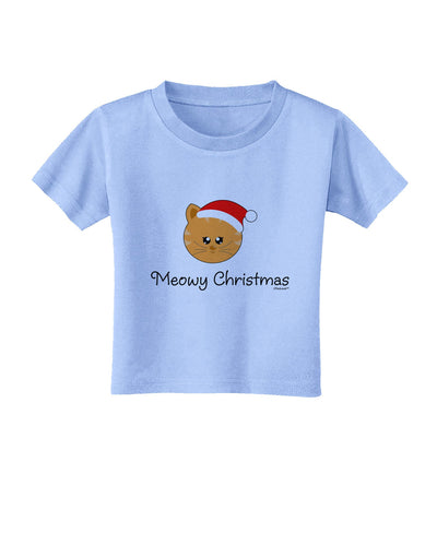 Meowy Christmas Cute Cat Santa Hat Toddler T-Shirt-Toddler T-Shirt-TooLoud-Aquatic-Blue-2T-Davson Sales