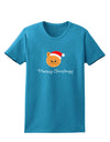 Meowy Christmas Cute Cat Santa Hat Womens Dark T-Shirt-TooLoud-Turquoise-X-Small-Davson Sales