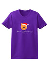 Meowy Christmas Cute Cat Santa Hat Womens Dark T-Shirt-TooLoud-Purple-X-Small-Davson Sales