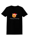Meowy Christmas Cute Cat Santa Hat Womens Dark T-Shirt-TooLoud-Black-X-Small-Davson Sales