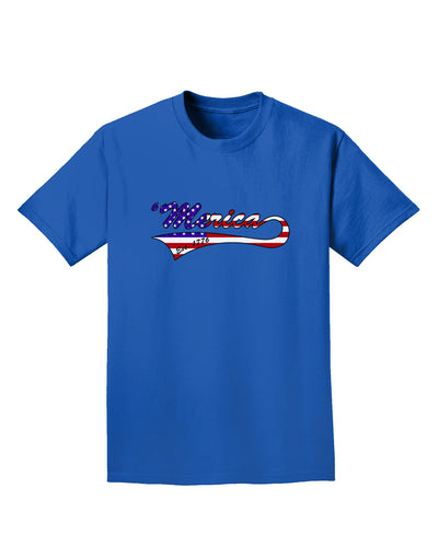 Merica Established 1776 - American Flag Style Adult Dark T-Shirt by TooLoud-Mens T-Shirt-TooLoud-Royal-Blue-Small-Davson Sales