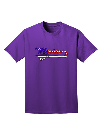 Merica Established 1776 - American Flag Style Adult Dark T-Shirt by TooLoud-Mens T-Shirt-TooLoud-Purple-Small-Davson Sales