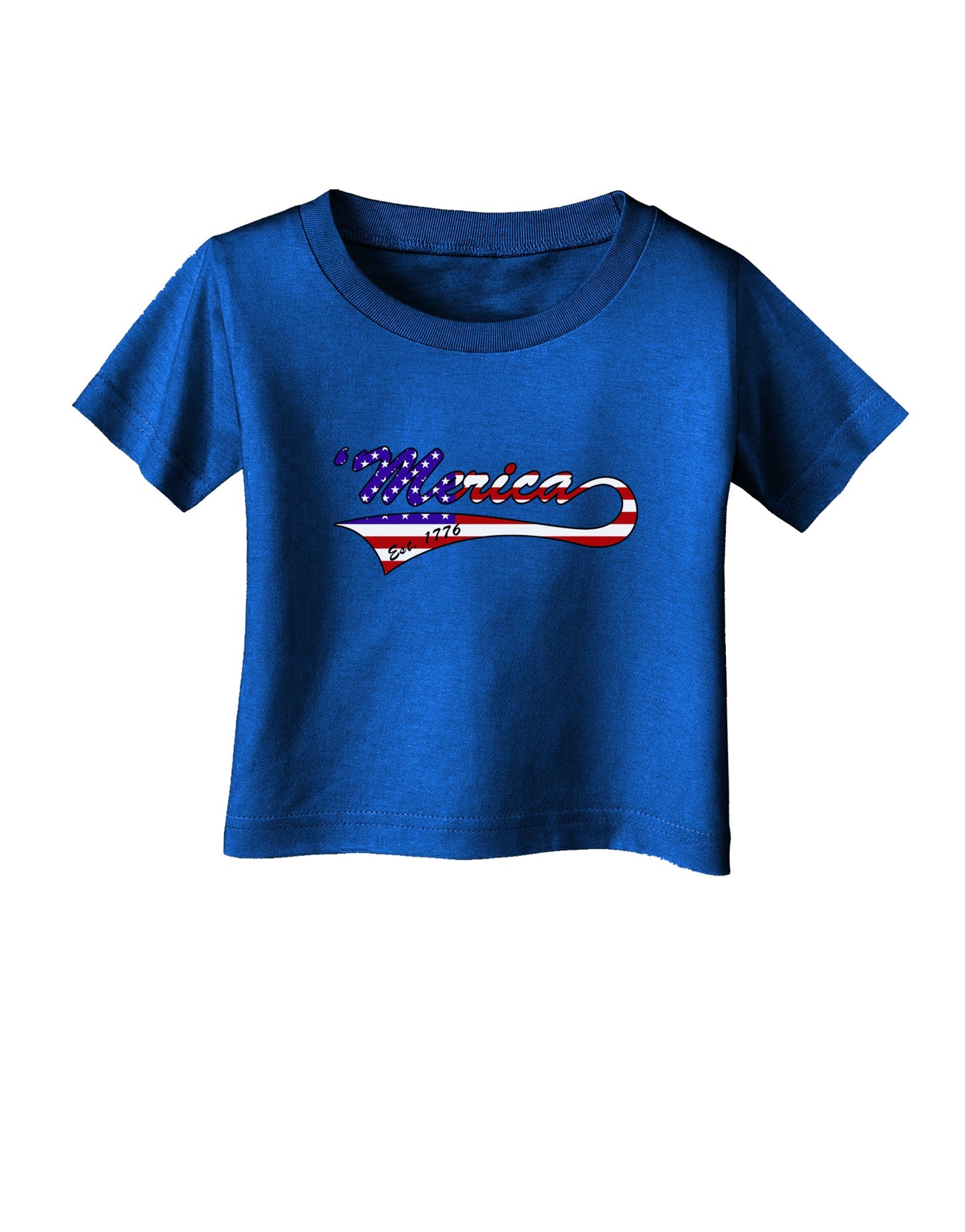 Merica Established 1776 - American Flag Style Infant T-Shirt Dark by TooLoud-Infant T-Shirt-TooLoud-Royal-Blue-06-Months-Davson Sales