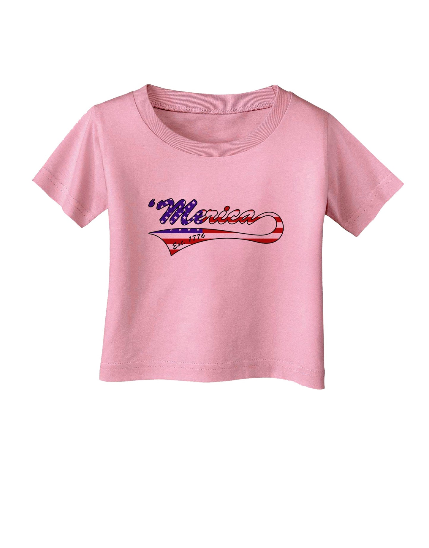 Merica Established 1776 - American Flag Style Infant T-Shirt by TooLoud-Infant T-Shirt-TooLoud-Candy-Pink-06-Months-Davson Sales
