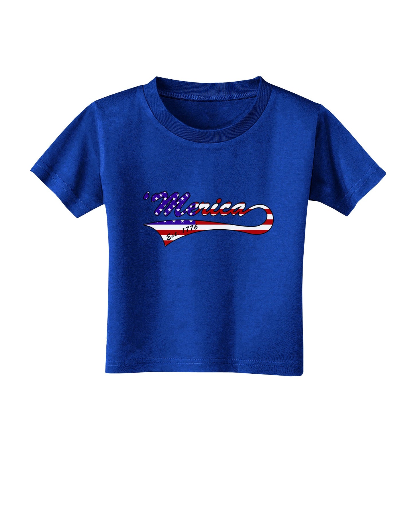 Merica Established 1776 - American Flag Style Toddler T-Shirt Dark by TooLoud-Toddler T-Shirt-TooLoud-Royal-Blue-2T-Davson Sales
