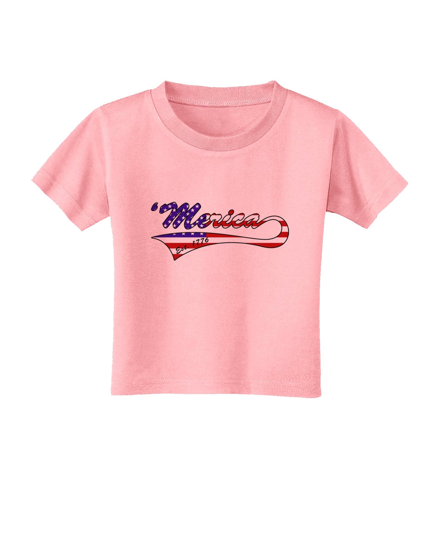Merica Established 1776 - American Flag Style Toddler T-Shirt by TooLoud-Toddler T-Shirt-TooLoud-Candy-Pink-2T-Davson Sales